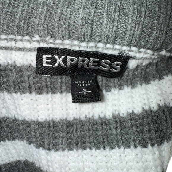 Express Grey & White Striped Cardigan | Size S - Picture 2 of 6